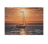 Puzzle da 300 pezzi con paesaggio marino, barca a vela, puzzle galleggianti, puzzle personalizzati, in legno, per adulti, foto, puzzle artistico, decorazione da appendere alla parete, per compleanno