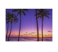 Puzzle da 300 pezzi con tramonto spiaggia palma tropicale paesaggio puzzle puzzle personalizzato in legno per adulti foto puzzle arte appeso alla parete decorazione per compleanno, matrimonio, San
