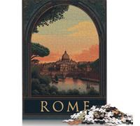 Puzzle da 300 pezzi della città di Roma dall'eterna bellezza per adulti, puzzle in legno, gioco educativo per bambini come regalo di Natale, 300 pezzi (40x28 cm)