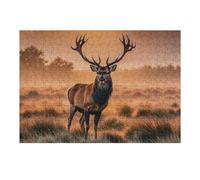 Puzzle da 300 pezzi di cervi rossi nel deserto del mattino puzzle con paesaggio naturale puzzle personalizzato in legno per adulti foto puzzle arte appeso alla parete decorazione per compleanno