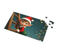 Puzzle da 300 pezzi di elfo di Natale che si arrampica sulla scala nella notte magica, puzzle da 300 pezzi puzzle per bambini 2-4 (500 pezzi)