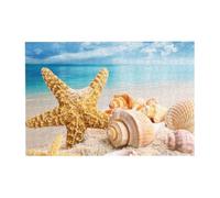 Puzzle da 300 pezzi di stelle marine e conchiglie sulla spiaggia con scatola di imballaggio per adulti - Puzzle in legno