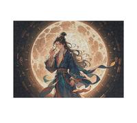 Puzzle da 300 pezzi La luce della luna piena è nella tua mano Puzzle personalizzato in legno per adulti Foto Puzzle Art Wall Hanging Decor per compleanno, matrimonio, San Valentino Anniv