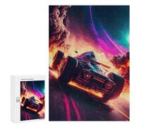 Puzzle da 300 pezzi per adolescenti auto da corsa nello spazio fiamme adolescenti puzzle giocattoli fai da te decorazione da parete aiuta l'esercizio del cervello 300 PCS