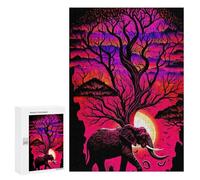 Puzzle da 300 pezzi, per adolescenti, elefante, Under The Moonlit Tree Puzzle, giochi di relax per promuovere la memoria, tutta la famiglia, 300 pezzi