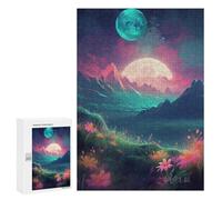 Puzzle da 300 pezzi per adolescenti Fantasy Moonlit Landscape - 1 puzzle per adulti gioco di pensiero per allenamento della memoria interazione genitore-figlio 300 pezzi