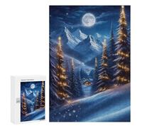 Puzzle da 300 pezzi per adolescenti, villaggio natalizio innevato, per adulti, gioco pratico ma divertente e divertente per compleanno, Natale, 300 pezzi