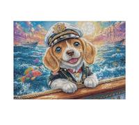 Puzzle Da 300 Pezzi Per Adulti Beagle Sailor Hat 40x28cm Alto Livello Di Difficoltà Stimolante Ottimo Per Giocatori Avanzati Forte Senso Di Realizzazione