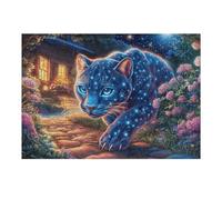 Puzzle Da 300 Pezzi Per Adulti Blue Leopard Galaxy Starry Sky 300 PCS 40x28cm Livello Principiante Per Nuovi Giocatori Montaggio Facile Esperienza Fluida Adatto A Tutte Le Età