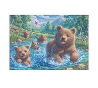 Puzzle Da 300 Pezzi Per Adulti Brown Bear Parent And Cub 300 PCS 40x28cm Adatto Ai Bambini Ottimo Per Interazione Genitori-Figli Migliora Concentrazione Dei Bambini
