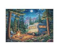 Puzzle Da 300 Pezzi Per Adulti Camper Van Forest Night Camping 40x28cm Regalo Del Ringraziamento Perfetto Per Tempo in Famiglia Migliora Concentrazione Pazienza