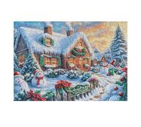 Puzzle Da 300 Pezzi Per Adulti Christmas Cottage Snowy 40x28cm Adatto Ai Bambini Ottimo Per Interazione Genitori-Figli Migliora Concentrazione Dei Bambini