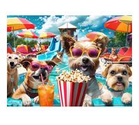 Puzzle da 300 pezzi per adulti, divertimento al parco divertimenti per cani, puzzle divertenti per cuccioli, amanti degli animali domestici, puzzle impegnativi per amici, famiglia, attività di gioco,