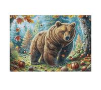 Puzzle Da 300 Pezzi Per Adulti Forest Brown Bear 300 PCS 40x28cm Puzzle Di Arteterapia Ottimo Per Salute Mentale Antistress Regolazione Emotiva Giochi Educativi
