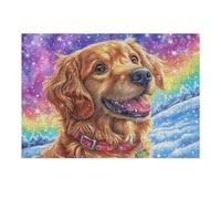 Puzzle Da 300 Pezzi Per Adulti Golden Retriever Galaxy Starry Sky 40x28cm Livello Intermedio Ottimo Per Miglioramento Competenze Allenamento Pensiero Logico Regalo