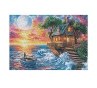 Puzzle Da 300 Pezzi Per Adulti Island Ocean Landscape 40x28cm Adatto Ai Bambini Ottimo Per Interazione Genitori-Figli Migliora Concentrazione Dei Bambini