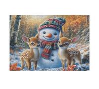 Puzzle Da 300 Pezzi Per Adulti Snowman Christmas Snowy 40x28cm Puzzle Professionale Per Appassionati Qualità Premium Incastro Perfetto Senza Sbavature
