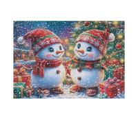 Puzzle Da 300 Pezzi Per Adulti Snowman Christmas Snowy Town 40x28cm Taglio Alta Precisione Incastro Perfetto Senza Spazi Esperienza Montaggio Fluida Giochi Educativi