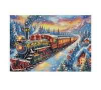 Puzzle Da 300 Pezzi Per Adulti Train Snowy Winter Forest 40x28cm Adatto Ai Bambini Ottimo Per Interazione Genitori-Figli Migliora Concentrazione Dei Bambini