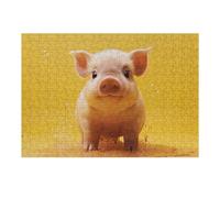 Puzzle da 300 pezzi Piggy is Jumping Puzzle personalizzato in legno per adulti Foto Puzzle Art Wall Hanging Decor per compleanno, matrimonio, San Valentino, anniversario