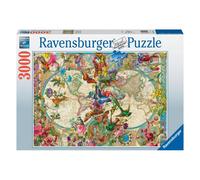 Puzzle da 3000 pezzi - Mappa della fauna e della flora dei cinque continenti - Nouvo