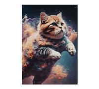 Puzzle da 38 x 26 cm, 1000 pezzi, per adulti, Cloud Illustrazione Cat Puzzles per ragazzi, gioco a mano, gare di velocità, come regalo per tutta la famiglia, 38 x 26 cm, 1000 pezzi