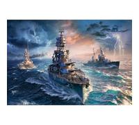 Puzzle da 4000 pezzi per adulti, tre corazzate Bismarck navigando sull'oceano, giocattolo educativo