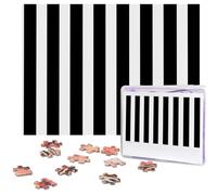 Puzzle da 500 pezzi a righe bianche e nere puzzle personalizzati per adulti puzzle fotografici in legno regalo classico puzzle per famiglia, matrimonio, compleanno, San Valentino
