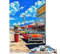 Puzzle da 500 pezzi "Auto d'epoca in una giornata di sole", puzzle in legno per adulti, gioco giocattolo che esplora la creatività e la risoluzione dei problemi (52x38 cm)