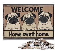 Puzzle da 500 pezzi Benvenuti a casa dei carlini Puzzle quadrati creativi per adulti e puzzle in legno Gioco impegnativo 500 pezzi (52x38 cm)