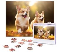 Puzzle da 500 pezzi Carino Corgi Dog Puzzle personalizzato per adulti Foto Puzzle in legno Regalo Classico Puzzle per Famiglia Matrimonio Compleanno San Valentino