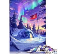 Puzzle da 500 pezzi "Castelli di ghiaccio sotto l'Aurora Borealis", difficoltà, giochi educativi, giocattoli, 500 pezzi (52 x 38 cm)