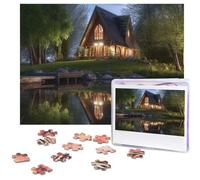 Puzzle da 500 pezzi Chalet by The Lake Puzzle con immagini personalizzate per adulti Puzzle fotografici in legno regalo classico puzzle per famiglia, matrimonio, compleanno, San Valentino