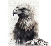 Puzzle da 500 pezzi con acquerello e raffigurazione di una bellezza aquila per adulti e adolescenti, puzzle in legno per adulti, giocattoli per la decorazione della casa, 500 pezzi (52x38 cm)