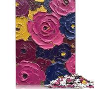 Puzzle da 500 pezzi con dipinti floreali astratti per adulti | Puzzle per adulti | Puzzle sostenibili per adulti | Giochi 500 pezzi (52x38 cm)