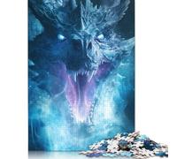 Puzzle da 500 pezzi con draghi di ghiaccio e ruggito di bufera di neve per adolescenti, puzzle in legno per adulti, puzzle, giochi educativi per la casa, giocattoli fai da te, 500 pezzi (52x38 cm)