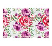 Puzzle da 500 pezzi con fiori ad acquerello rosa viola e elefante bianco per adulti puzzle natura animale arte puzzle, 50 x 37 cm