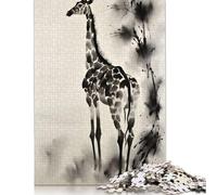 Puzzle da 500 pezzi con giraffa, difficoltà elevata, per adulti, rafforzano i rapporti tra i membri della famiglia, 500 pezzi (52x38 cm)