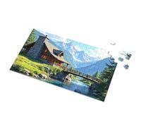 Puzzle da 500 pezzi con immagine di cabina di montagna vicino al fiume, libri di attività per bambini dai 6 agli 8 anni giocattoli e giochi (1000 pezzi)