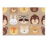 Puzzle da 500 pezzi con simpatici animali del bosco marrone per adulti elefante bianco regali divertente difficile grande puzzle arte pittura animale, 50 x 37 cm