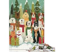 Puzzle da 500 pezzi "Cucciolo di Natale nel paese delle meraviglie invernali" - Puzzle per adulti - Puzzle in legno - Giocattolo relax - 500 pezzi (52 x 38 cm)