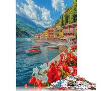Puzzle da 500 pezzi dal titolo "Lago di Como", difficoltà per adulti, rafforza le relazioni tra i membri della famiglia, 500 pezzi (52 x 38 cm)