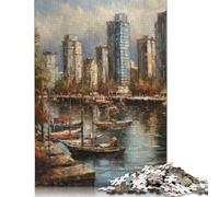 Puzzle da 500 pezzi della città di Vancouver, Canada, per adulti e adolescenti, puzzle in legno per adulti, giocattoli per la decorazione della casa, 500 pezzi (52x38 cm)