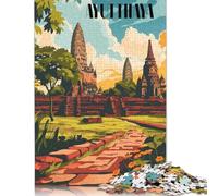 Puzzle da 500 pezzi delle rovine di Ayutthaya per adulti e adolescenti, puzzle per adolescenti, regali per la casa, giochi educativi, giocattoli fai da te, 500 pezzi (52x38 cm)