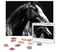 Puzzle da 500 pezzi di cavalli bianchi e neri puzzle personalizzati per adulti puzzle fotografici in legno regalo classico puzzle per famiglia, matrimonio, compleanno, San Valentino