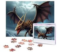 Puzzle da 500 pezzi di drago volante puzzle con immagini personalizzate per adulti puzzle fotografici puzzle in legno regalo classico puzzle per famiglia, matrimonio, compleanno, San Valentino