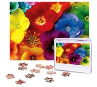 Puzzle da 500 pezzi di fiori arcobaleno puzzle con immagini personalizzate per adulti puzzle fotografici puzzle in legno regalo classico puzzle per famiglia, matrimonio, compleanno, San Valentino