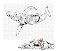 Puzzle da 500 pezzi di Giona e la balena per adulti, puzzle in legno, puzzle rompicapo per bambini, 500 pezzi (52x38 cm)