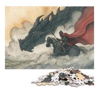 Puzzle da 500 pezzi di Knight And Dragon Duel, regali di Natale, puzzle in legno per adolescenti, puzzle divertenti da 500 pezzi (52x38 cm)