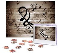 Puzzle da 500 pezzi di note musicali puzzle con immagini personalizzate per adulti puzzle fotografici puzzle in legno regalo classico puzzle per famiglia, matrimonio, compleanno, San Valentino